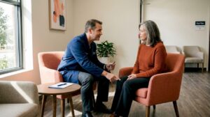 Doctor consulting patient on regenerative treatment