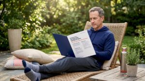 Man reviewing stem cell aftercare instructions
