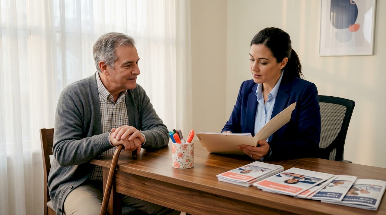 Patient and clinician reviewing treatment plan together