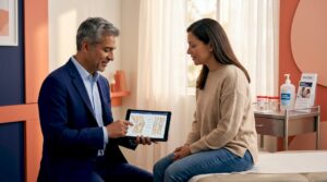 Doctor and patient discuss cellular therapy