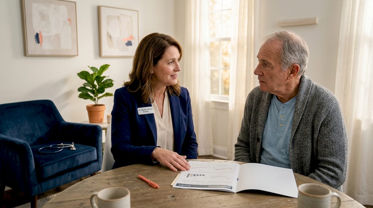 Doctor consulting arthritis patient in clinic