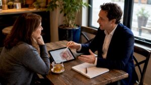 Patient consulting regenerative medicine doctor
