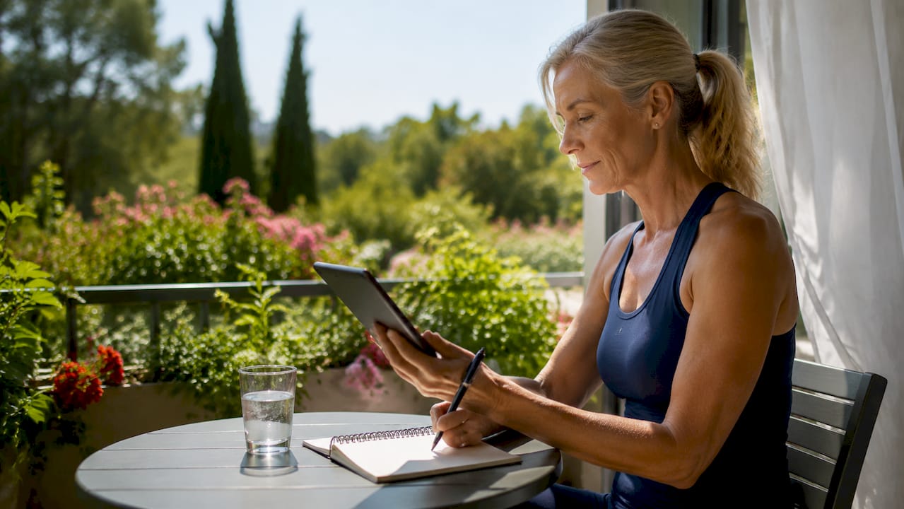 Patient reviewing joint recovery treatment notes
