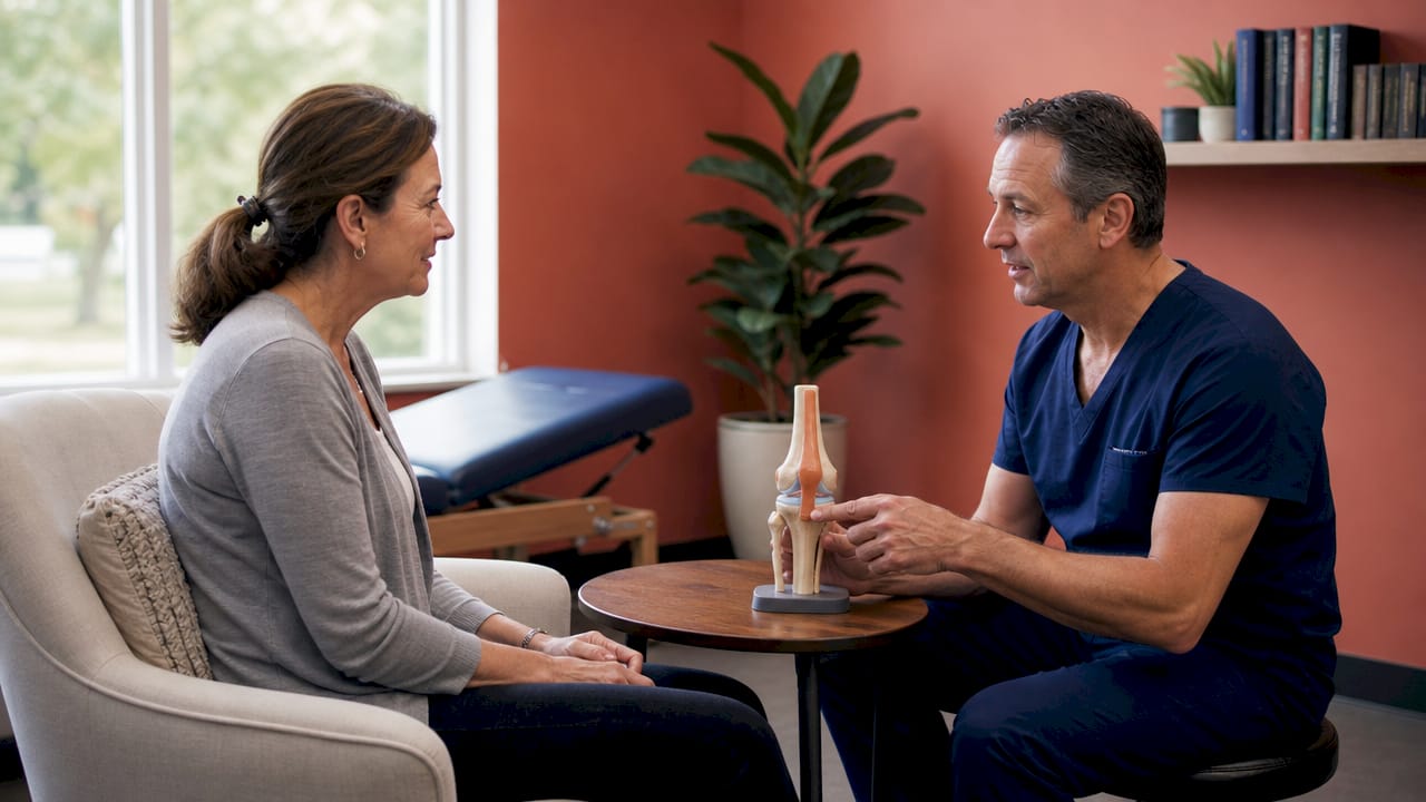 Doctor consulting patient on regenerative therapy