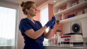Medical professional preparing PRP injection