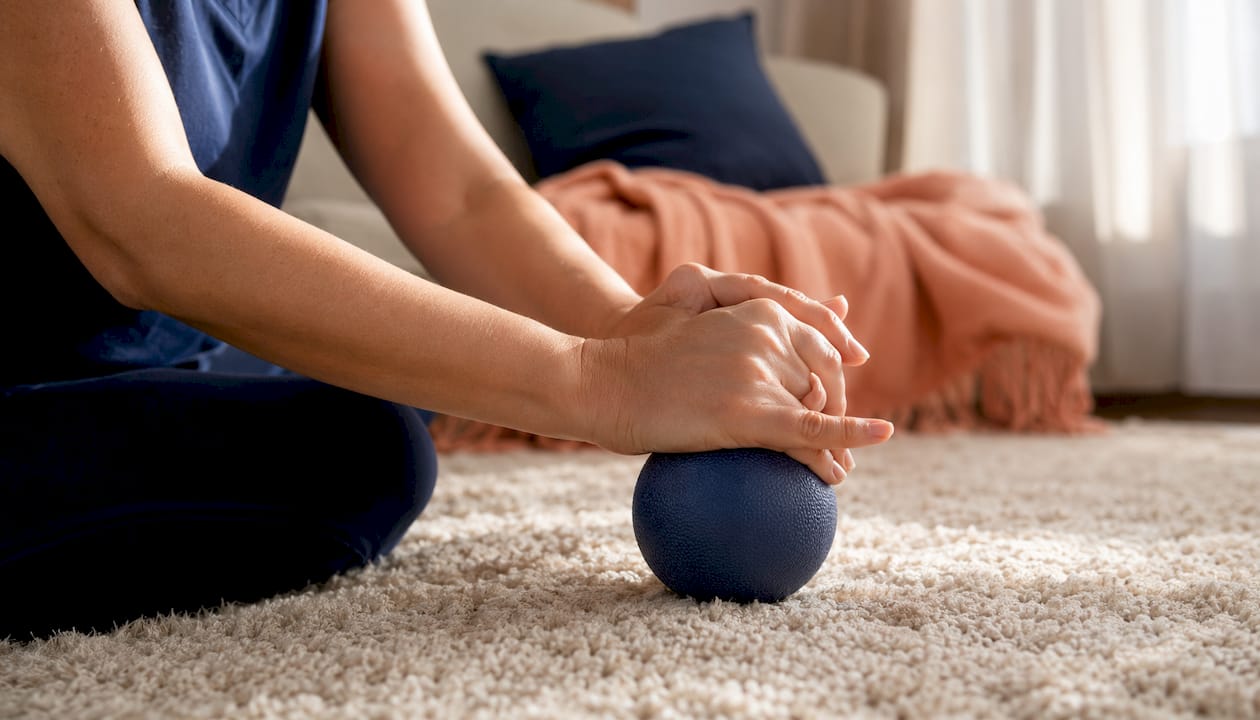 Hands doing gentle rehab wrist exercises