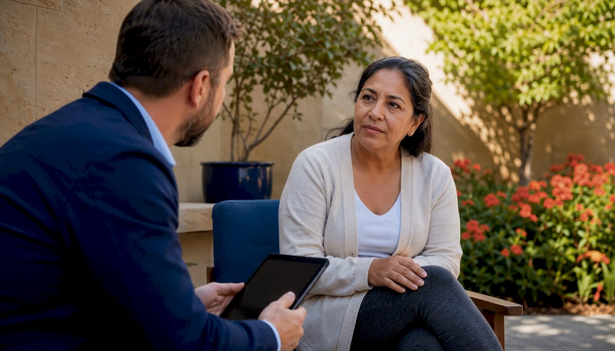 Patient consulting doctor about PRP treatment